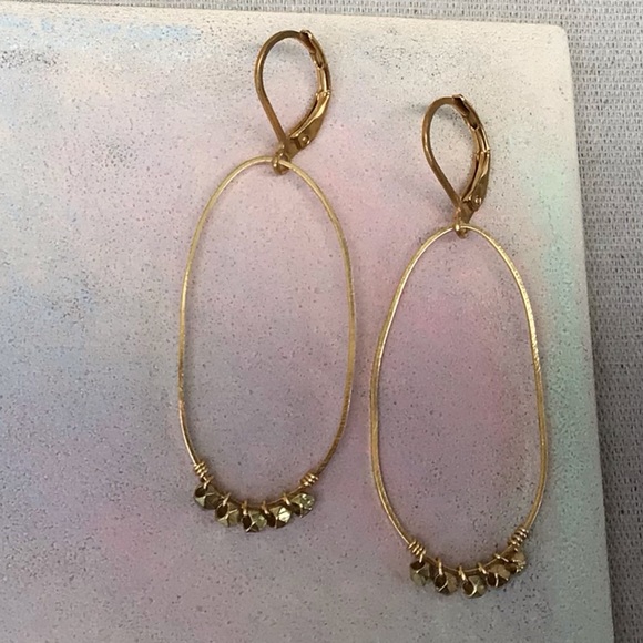 New handcrafted Sundance charm Gold Plated Earrings nugget accent - Picture 8 of 8